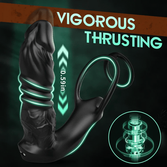 Bluetooth Vibrating & Thrusting Dual-Ring Prostate Massager
