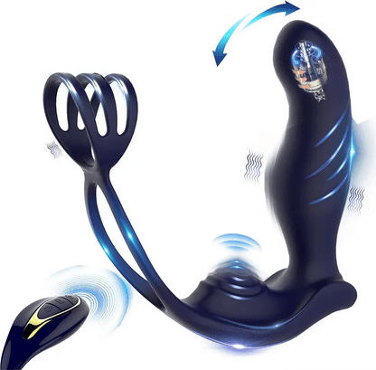 3-in-1 Vibrating Butt Plug & Dual Cock Ring