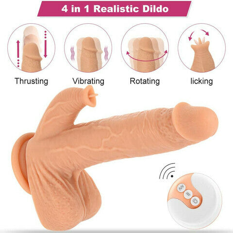 4 IN 1 Clitoral Stimulation Suction Cup Realistic Dildo