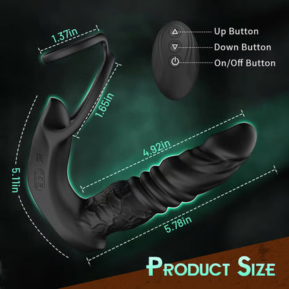 Bluetooth Vibrating & Thrusting Dual-Ring Prostate Massager