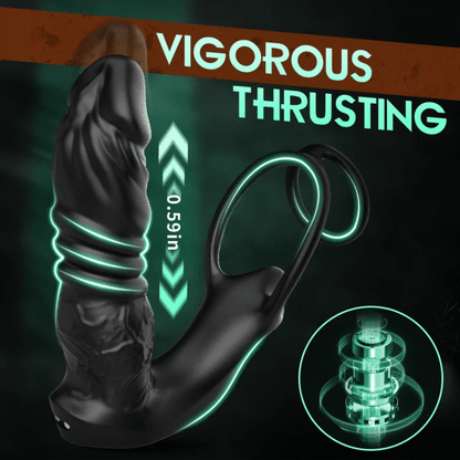 Bluetooth Vibrating & Thrusting Dual-Ring Prostate Massager