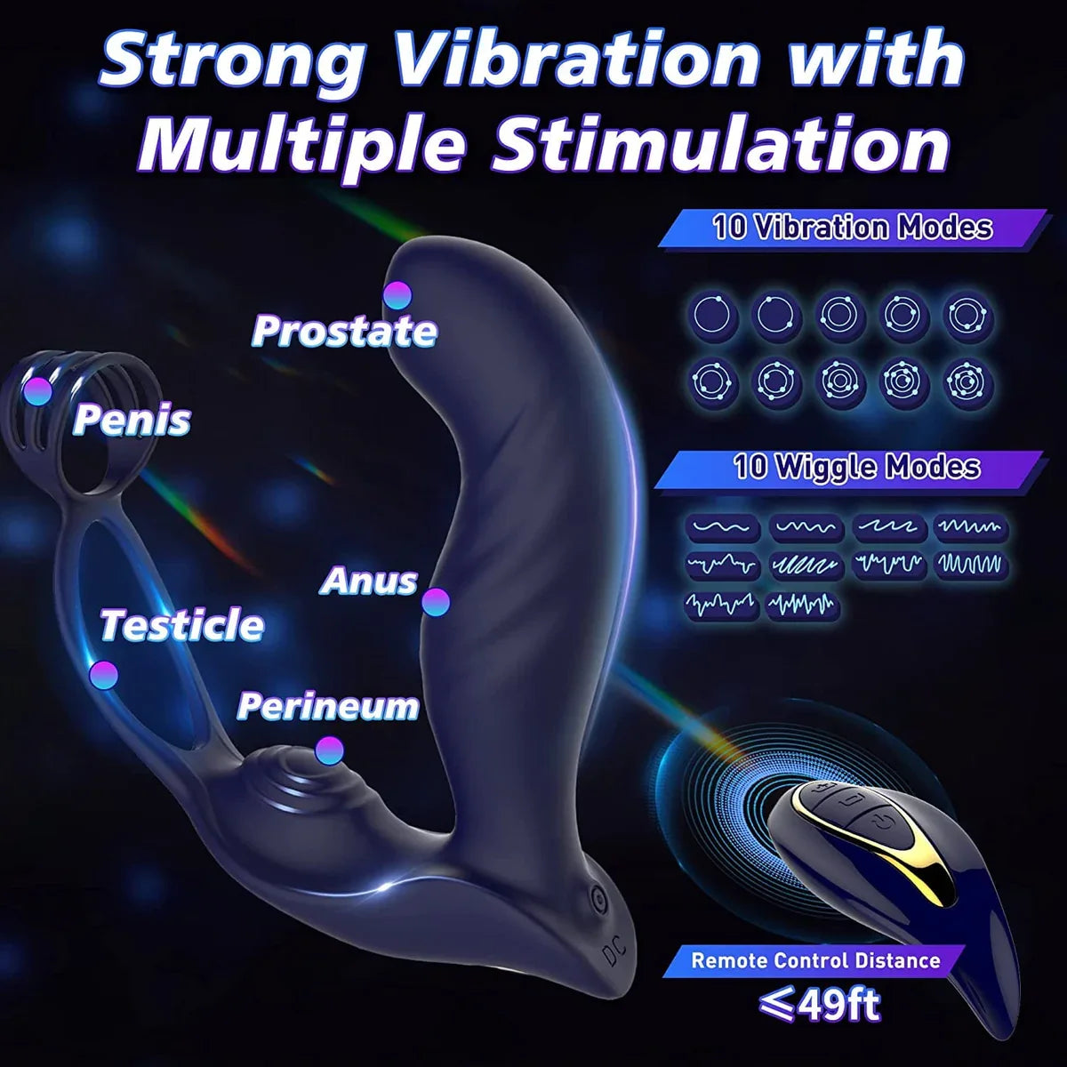 3-in-1 Vibrating Butt Plug & Dual Cock Ring