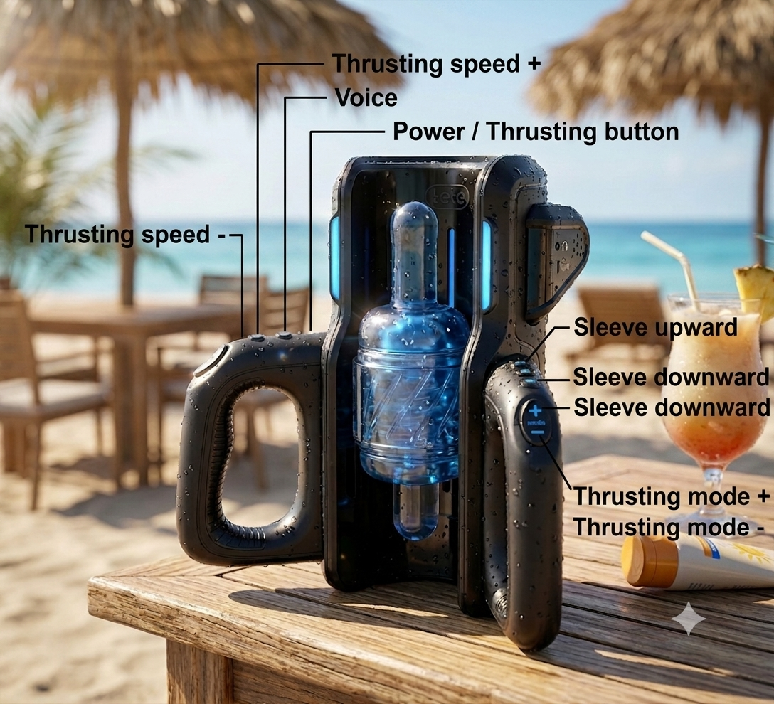 10 THRUSTING HIGH-SPEED MOTOR MASTURBATOR CUP WITH PHONE HOLDER