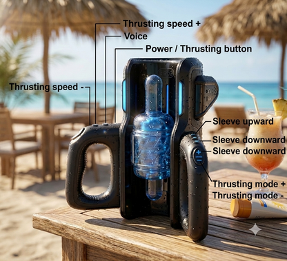 10 THRUSTING HIGH-SPEED MOTOR MASTURBATOR CUP WITH PHONE HOLDER