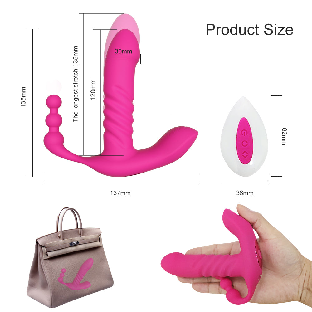 G Spot Wireless Remote Wearable Automatic Thrusting Dildo