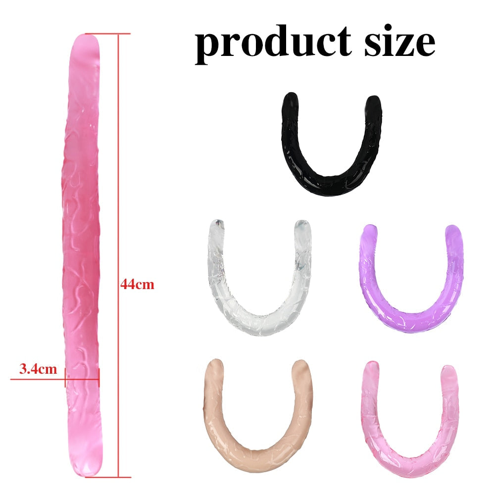 Double Long Soft Jelly Realistic Dildo