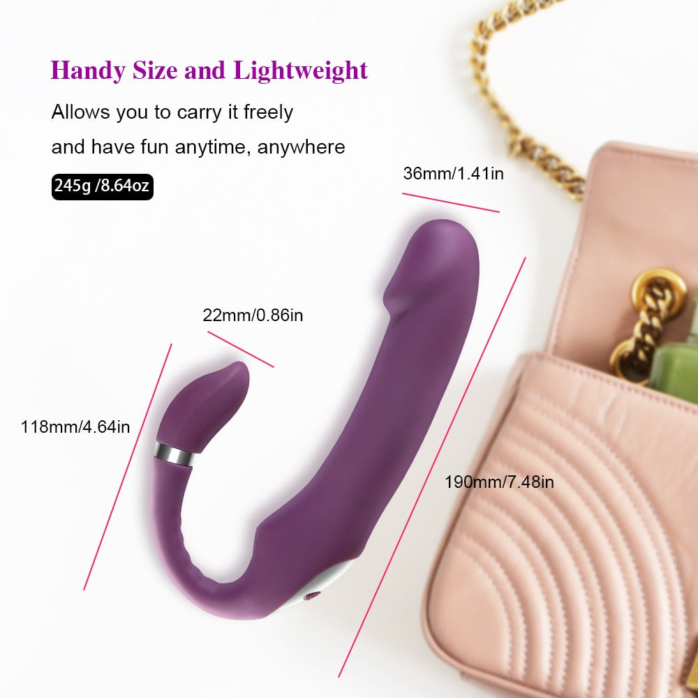 Heating Dildo Vibrator for G-Spot & Clitoral Stimulation