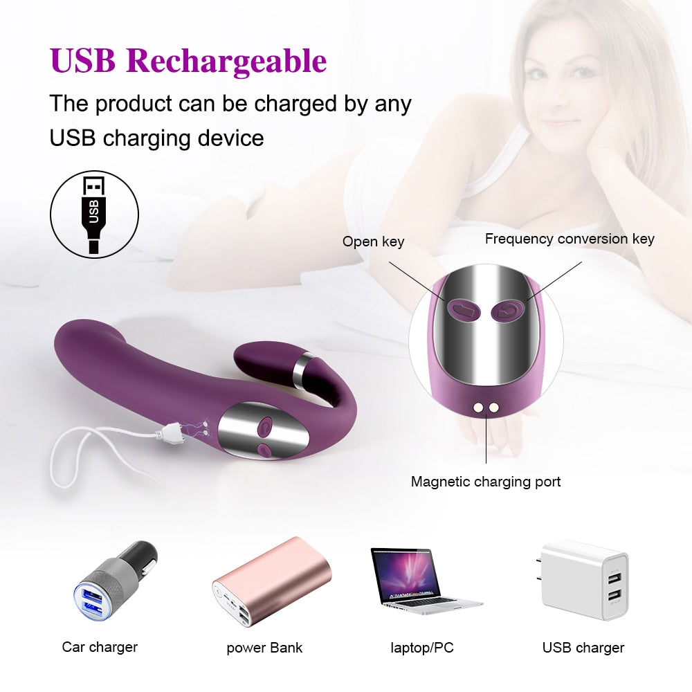 Heating Dildo Vibrator for G-Spot & Clitoral Stimulation