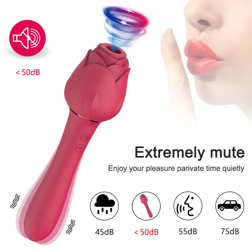 Powerful Rose Vibrator For Women Clitoris Nipple Clit Sucker