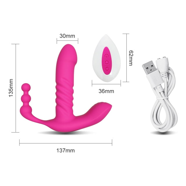 G Spot Wireless Remote Wearable Automatic Thrusting Dildo