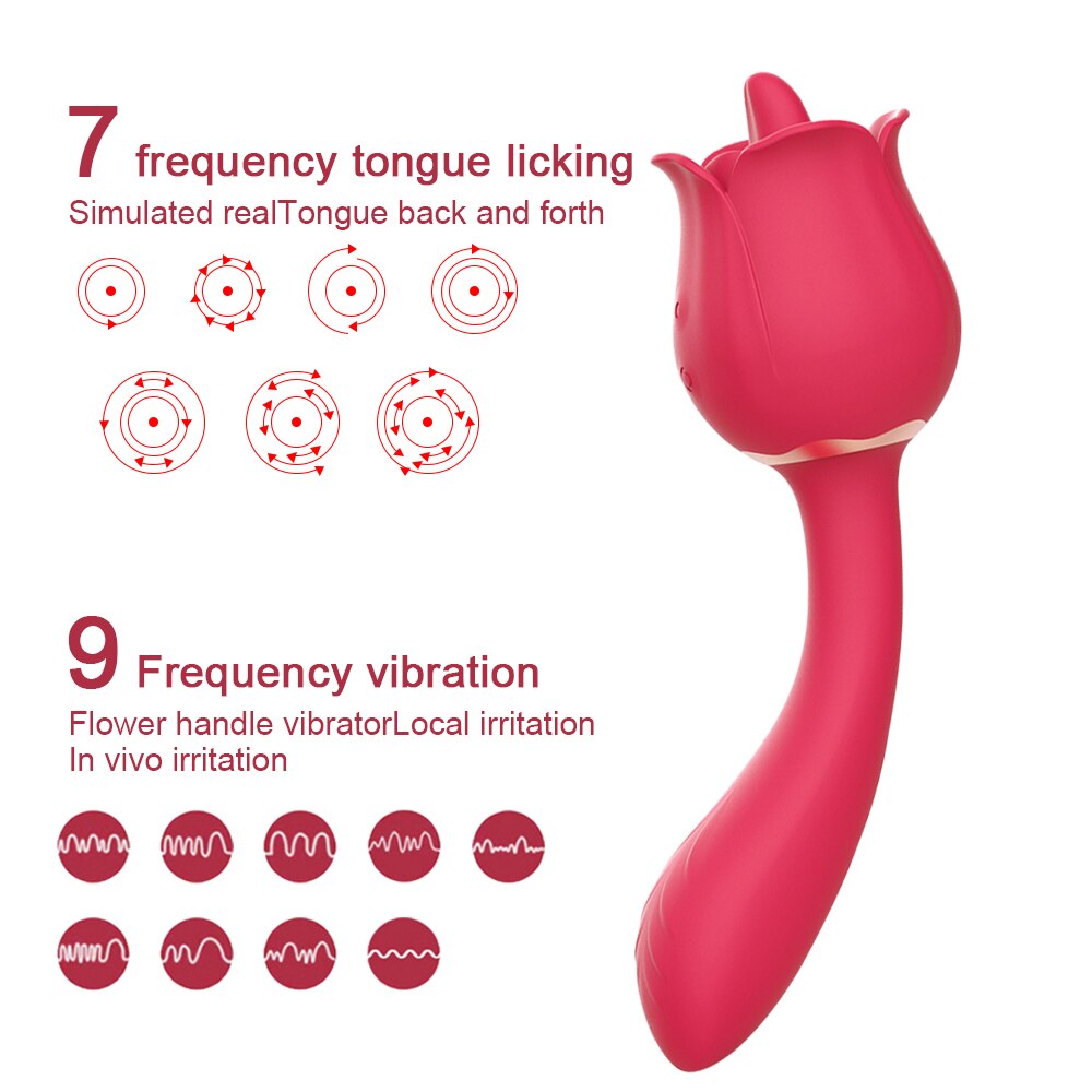 Rose  2 in 1 Clitoral Licking & Vibrating Vibrator