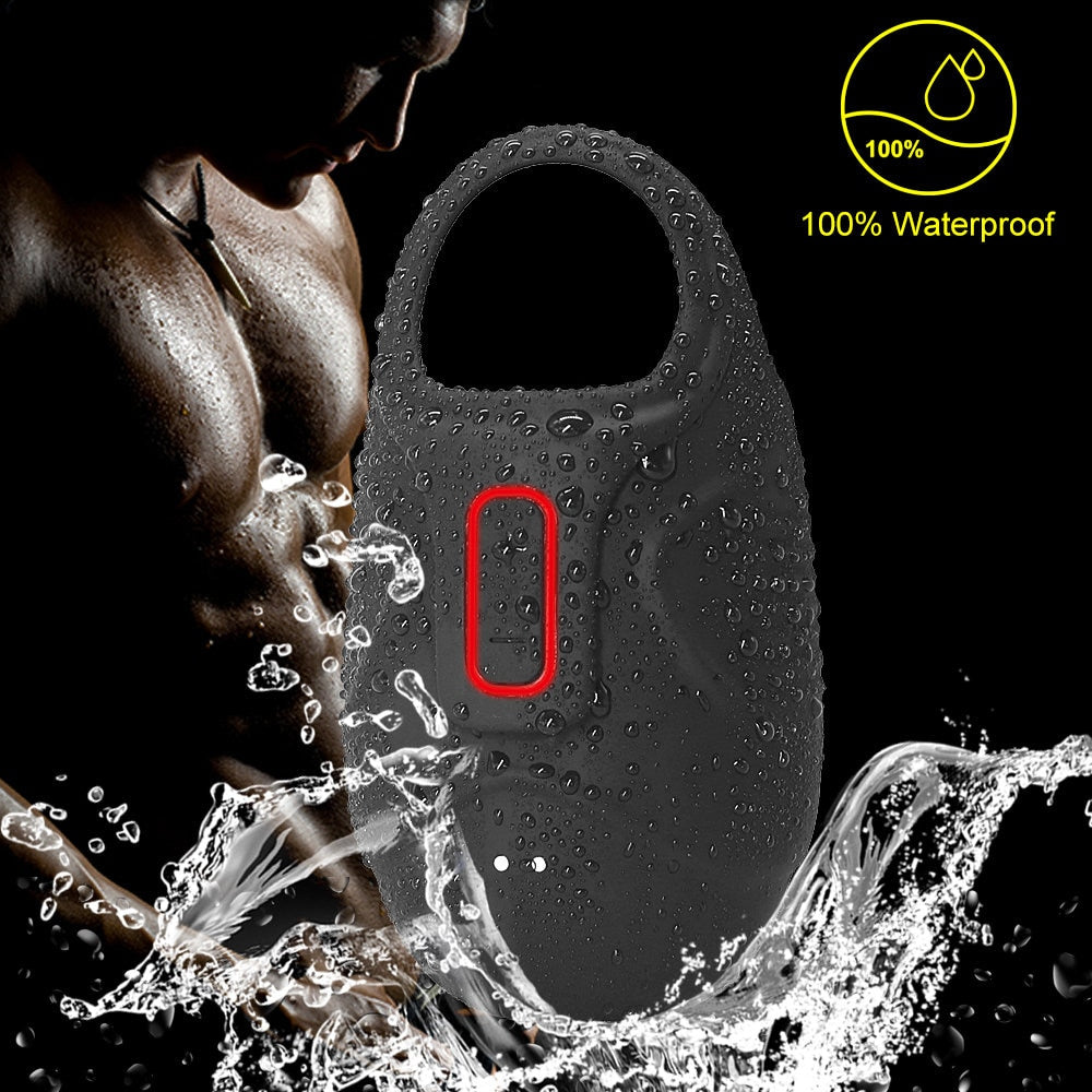 10 Modes Men Scrotum Massager Male Chastity Cage Testicle Bondage Vibrator