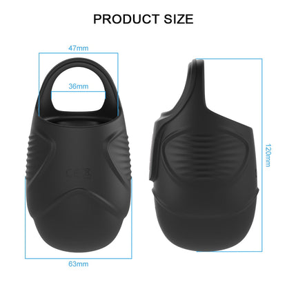 10 Modes Men Scrotum Massager Male Chastity Cage Testicle Bondage Vibrator